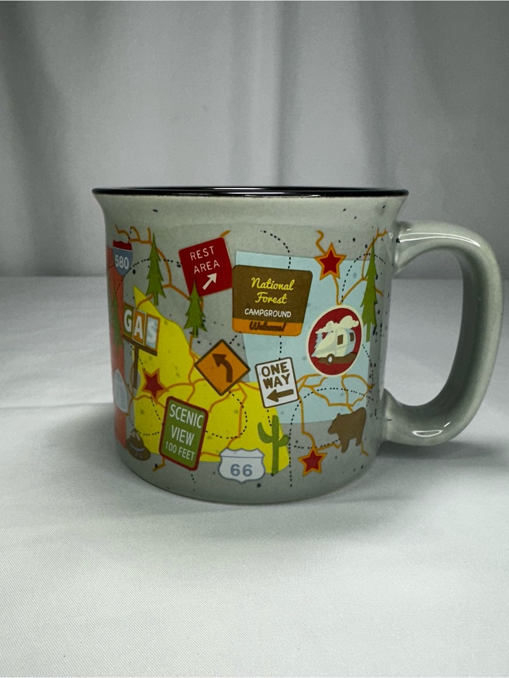 Road Trip Campground Ceramic Coffee Mug.